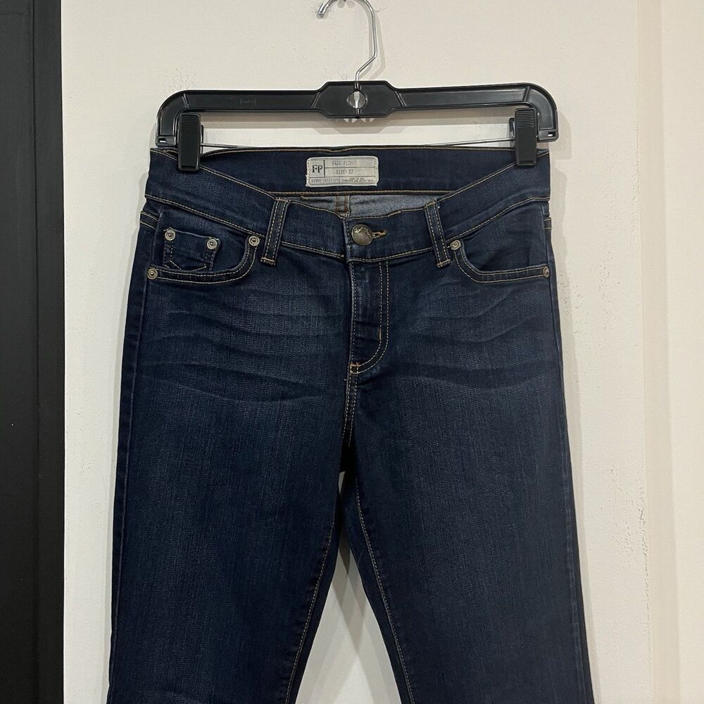 Free People Dark Wash Flare Bell Bottom Jeans 27 Waist - Picture 2 of 6